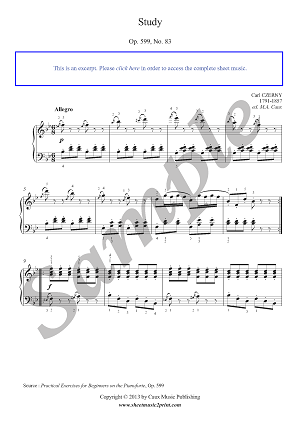 Czerny : Study Op. 599, No. 83