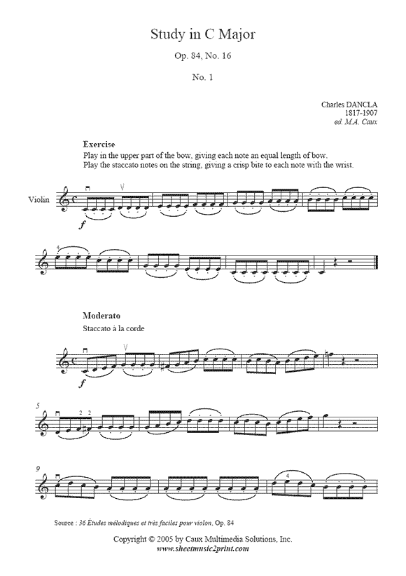 Dancla : Study Op. 84, No. 16