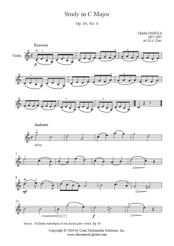Dancla : Study Op. 84, No. 4