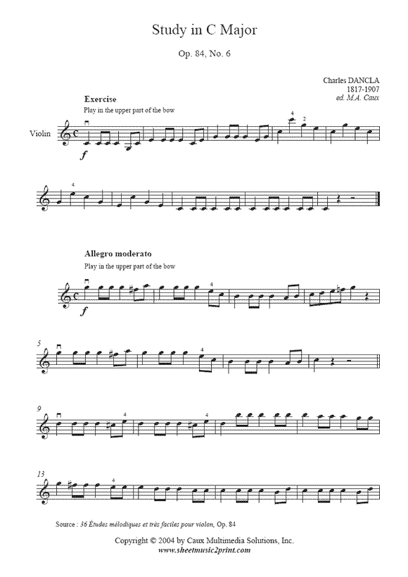 Dancla : Study Op. 84, No. 6