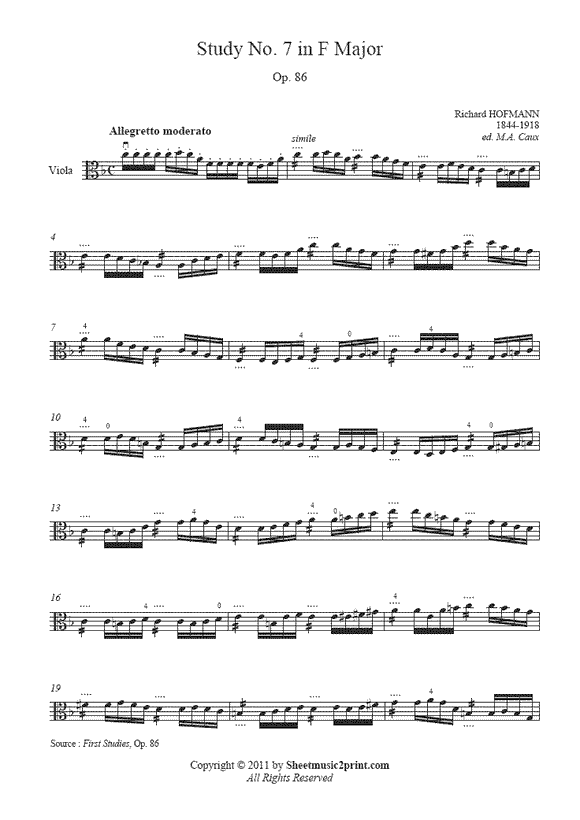 Hofmann : Study Op. 86, No. 7