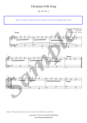 Beethoven : Ukrainian Folk Song, Op. 107, No. 3