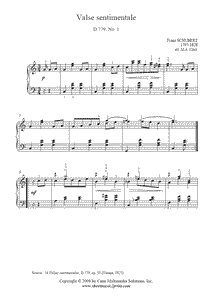 Schubert : Valse sentimentale D 779, No. 1