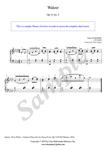 Schubert : Waltz D 365, Op. 9, No. 3