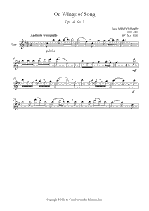 Mendelssohn : On Wings of Song - Flute