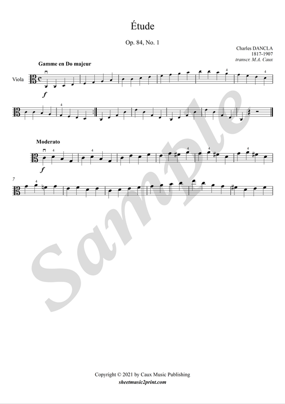 Dancla : Study op. 84, no. 1 for viola