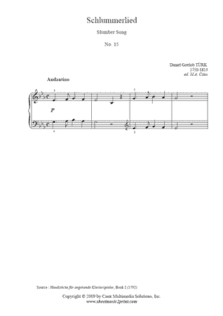 Schlummerlied, Book I, No. 15