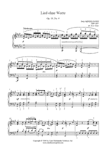 Mendelssohn : Lied ohne Worte, Op. 19, No. 4