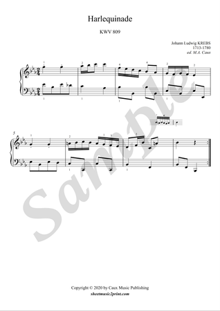 Suite III in E flat Major, KWV 809 (5/9 : Harlequinade)