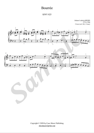 Bourrée in A minor, KWV 825 -- Urtext