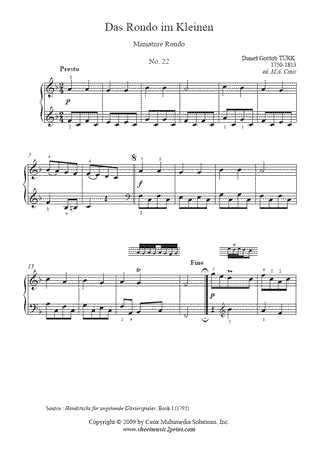 Das Rondo im Kleinen, Book I, No. 22
