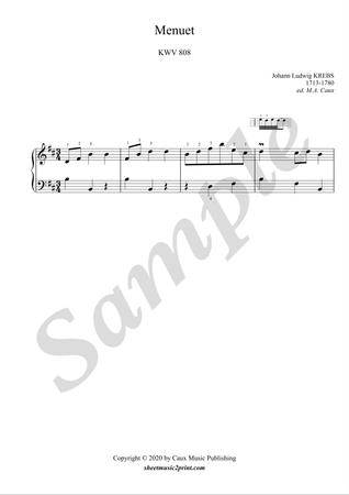Suite II in B minor, KWV 808 (6/7 : Menuet)