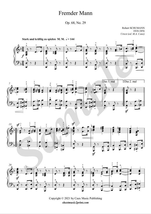 Schumann : Fremder Mann, op. 68, no. 29