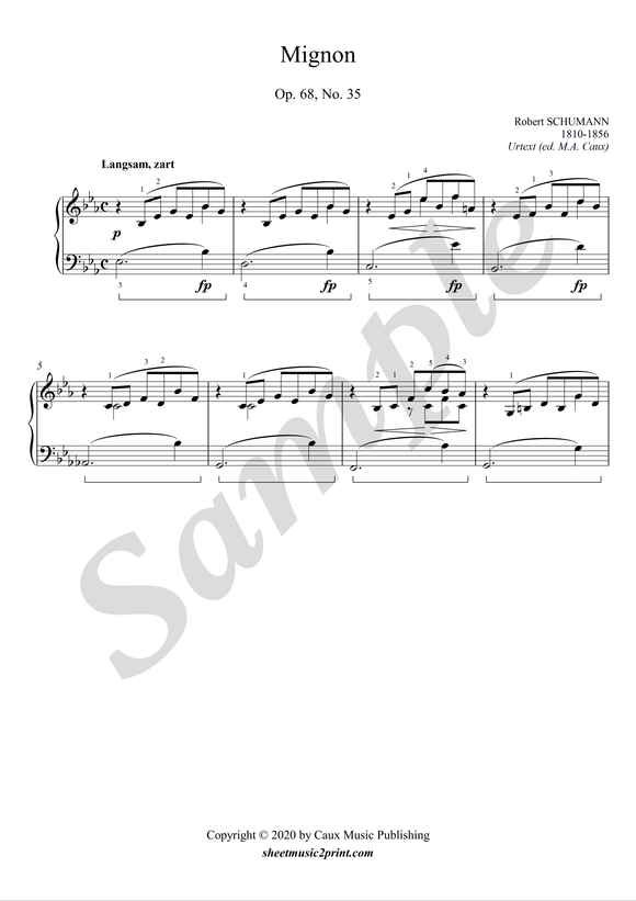 Schumann : Mignon, op. 68, no. 35