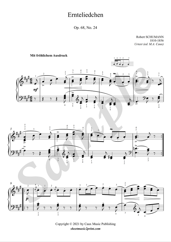 Schumann : Ernteliedchen, op. 68, no. 24