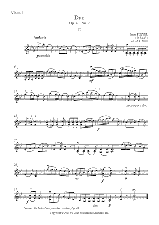 Duo in F Major, Op. 48, No. 2 (II : Andante)