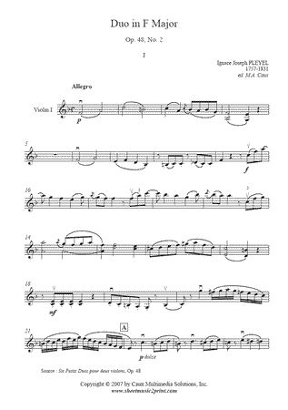 Duo in F Major, Op. 48, No. 2 (I : Allegro)