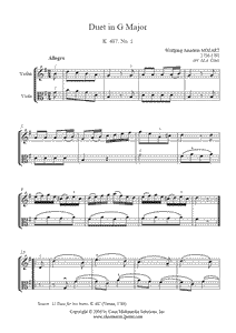 Mozart : Duo K 487, No. 1 - Violin and Viola