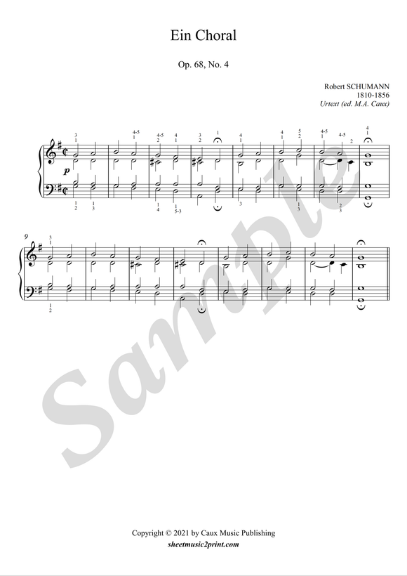 Schumann : Ein Choral, op. 68, no. 4