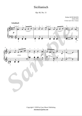 Sicilianisch, op. 68, no. 11 -- Urtext