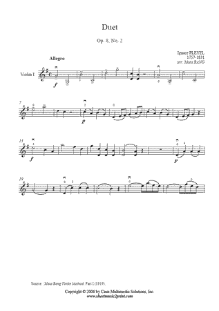 Duo in G Major, Op. 8, No. 2 (I : Allegro)