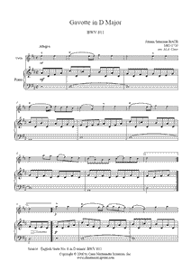 Bach : Gavotte II, BWV 811