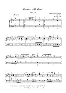Bach : Gavotte BWV 816
