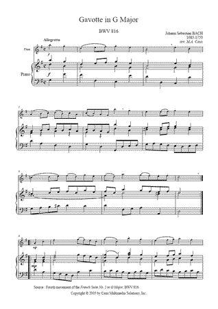 French Suite BWV 816 (IV : Gavotte)