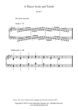 A Major Scale and Triads