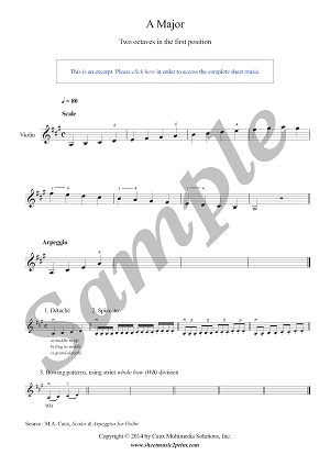 Violin : A Major Scale & Arpeggio - Grade 2