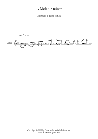A Melodic minor Scale and Arpeggio