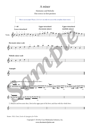Violin : A minor Scales & Arpeggio - Grade 1