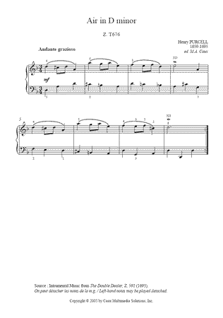 Air in D minor, Z. T676