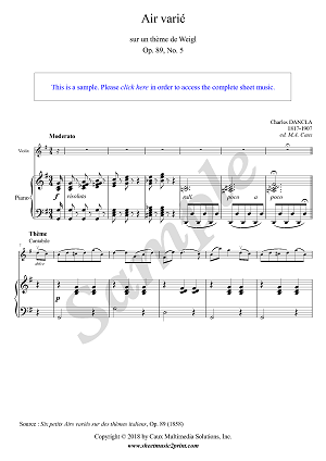 Air varié sur un thème de Weigl, Op. 89, No. 5
