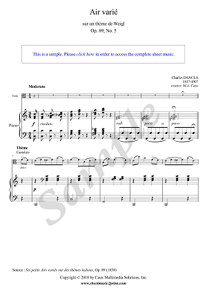 Air varié sur un thème de Weigl, Op. 89, No. 5