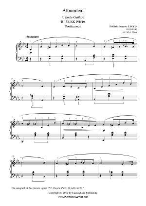 Chopin : Albumleaf Sostenuto B 133