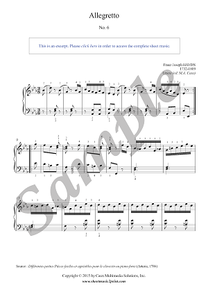Allegretto in E flat Major, No. 6