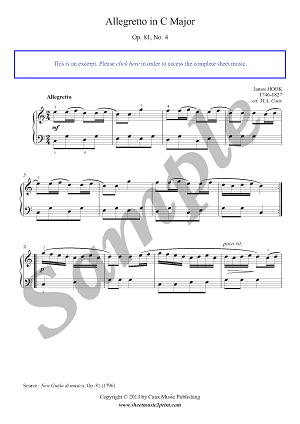 Hook : Allegretto in C Major, Op. 81, No. 4