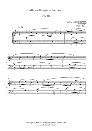 Allegretto quasi Andante in G minor, WoO 61a