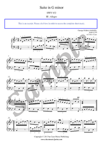 Handel : Suite in G minor, HWV 432 (3/6 : Allegro)