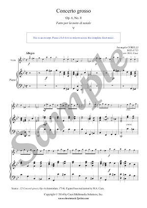 Concerto grosso Op. 6, No. 8 (5/6)