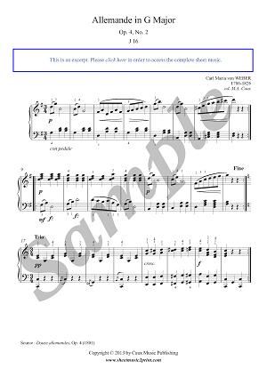 Allemande in G Major, Op. 4, No. 2, J 16