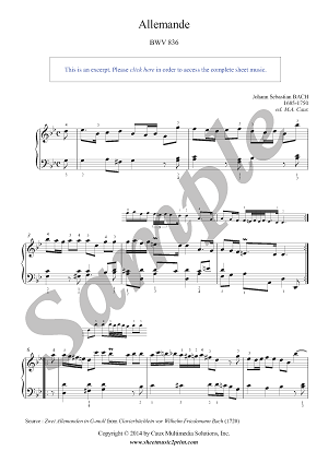 Allemande in G minor, BWV 836