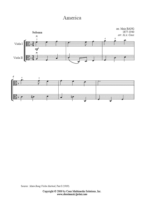 America - Viola Duet