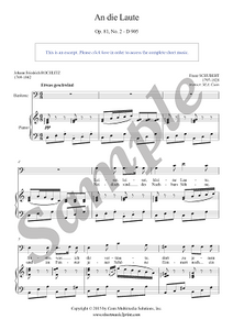 Schubert : An die Laute, Op. 81, No. 2, D 905 - Baritone