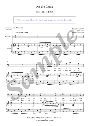 An die Laute, Op. 81, No. 2, D 905