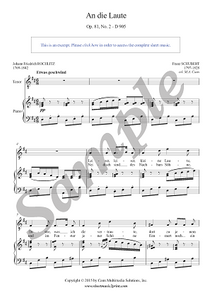 Schubert : An die Laute, Op. 81, No. 2, D 905