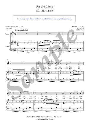 An die Laute, Op. 81, No. 2, D 905