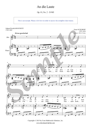 Schubert : An die Laute, Op. 81, No. 2, D 905 - Alto