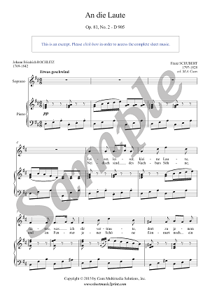 An die Laute, Op. 81, No. 2, D 905